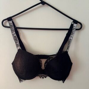 Victoria's Secret Black Underwire Bra with Logo Straps